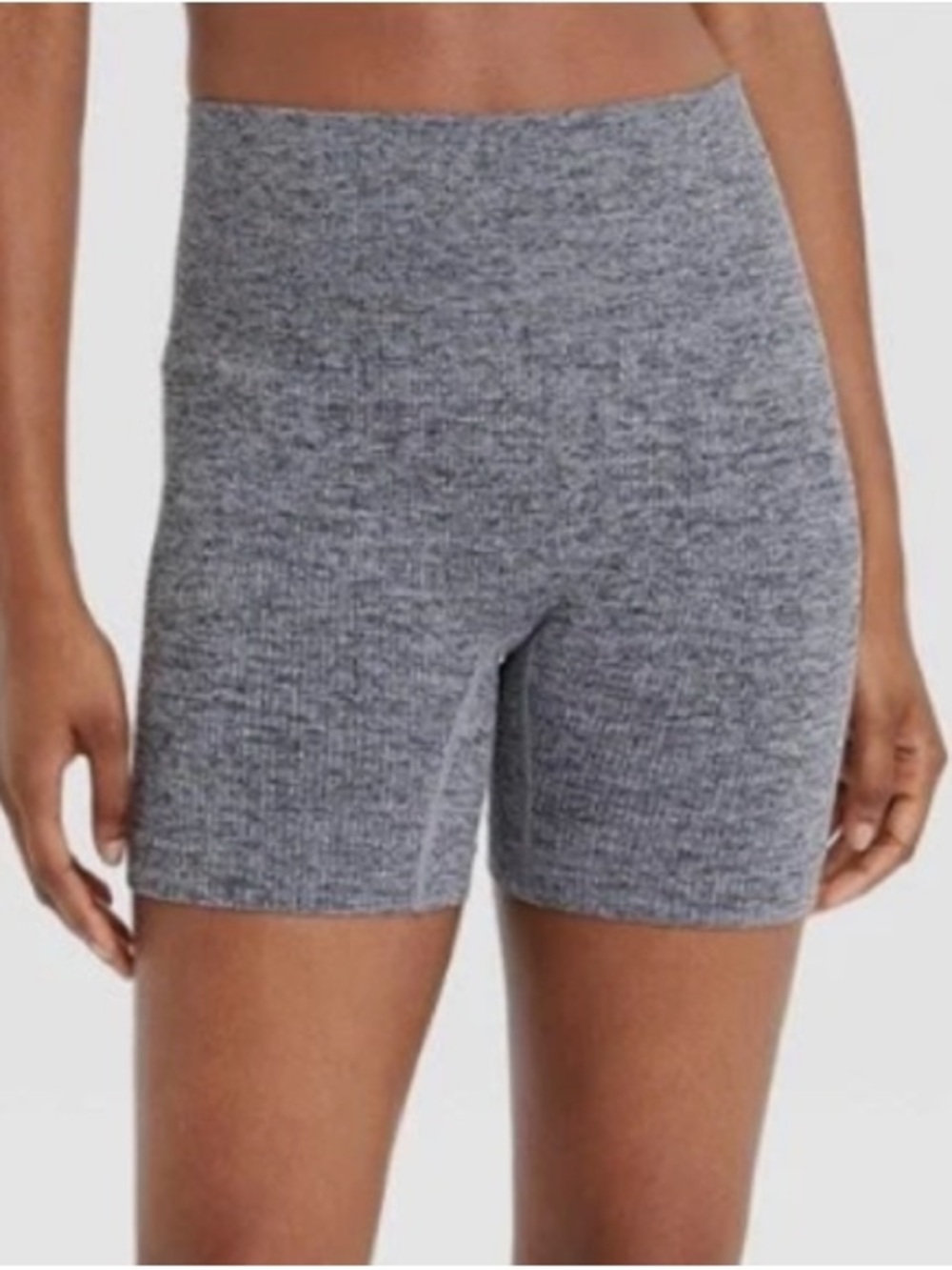Colsie Ribbed Knit Bike Shorts - Gray